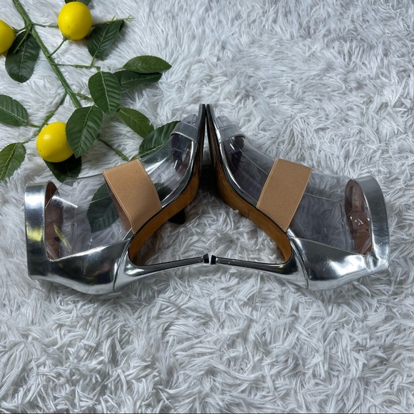GIVENCHY Silver Foil Ankle Strap Heels Size 36 - Picture 6 of 10